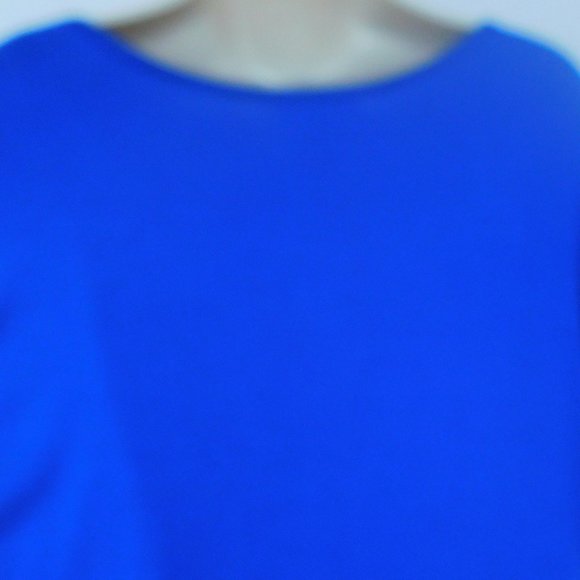 Dress Barn Top Large Petite Blue Sequined Sparkly Evening Blouse - Picture 10 of 15